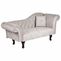 Right Hand Chaise Lounge LATTES Velvet Taupe