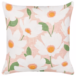 Set of 2 Decorative Cushions JATROPHA Cotton 45 x 45 cm Pink Floral Pattern