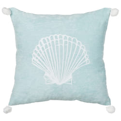Throw Cushion LEATHESIA Velvet 45 x 45 cm Light Blue Abstract Pattern