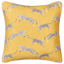 Set of 2 Decorative Cushions ARALES Cotton 45 x 45 cm Yellow Animal Pattern