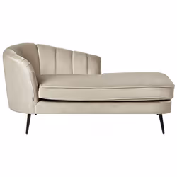 Left Hand Chaise Lounge ALLIER Velvet Beige