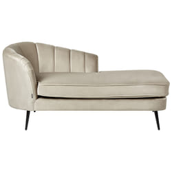 Left Hand Chaise Lounge ALLIER Velvet Beige