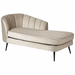 Left Hand Chaise Lounge ALLIER Velvet Beige