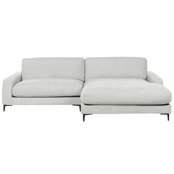 Left Hand Fabric Corner Sofa Light Grey MALOY