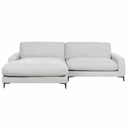 Right Hand Fabric Corner Sofa Light Grey MALOY