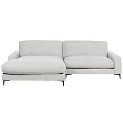 Right Hand Fabric Corner Sofa Light Grey MALOY