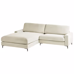 Corner Sofa MALOY Chenille Off-White 3 Seater Right Hand