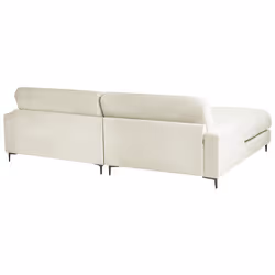 Corner Sofa MALOY Chenille Off-White 3 Seater Right Hand - Additional view 5