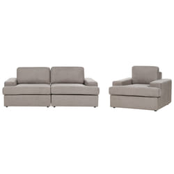 Living Room Set ALLA Fabric Taupe 4 Seater