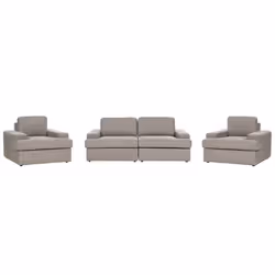 Living Room Set ALLA Fabric Taupe 5 Seater