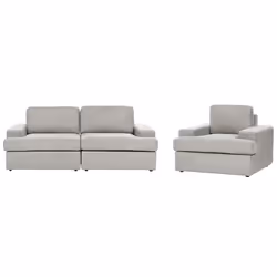 Living Room Set ALLA Fabric Light Grey 4 Seater