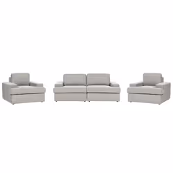 Living Room Set ALLA Fabric Light Grey 5 Seater