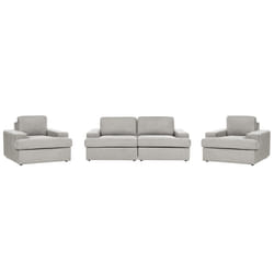 Living Room Set ALLA Fabric Light Grey 5 Seater