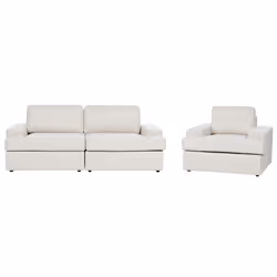 Living Room Set ALLA Fabric Light Beige 4 Seater