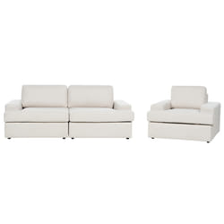Living Room Set ALLA Fabric Light Beige 4 Seater