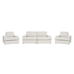 Living Room Set ALLA Fabric Light Beige 5 Seater