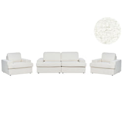 Living Room Set ALLA Boucle Off-White 5 Seater