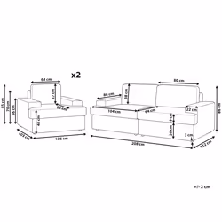 Living Room Set ALLA Boucle Off-White 5 Seater