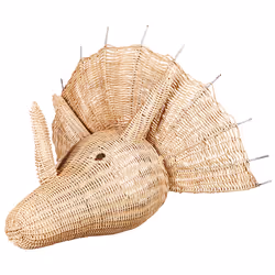 Rattan Animal Head Wall DÃ©cor Dinosaur Light BIOKO