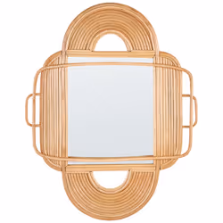 Wall Mirror ALCORN 70 cm 90 cm Rattan Natural