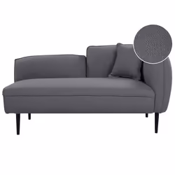Right Hand Chaise Lounge CHEVANNES Boucle Dark Grey
