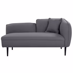Right Hand Chaise Lounge CHEVANNES Boucle Dark Grey