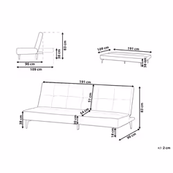 Sofa Bed ESSVIK Fabric Light Grey 3 Seater