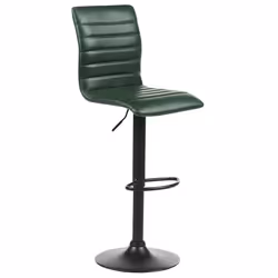 Set of 2 Bar Chairs LUCERNE Faux Leather Swivel Dark Green