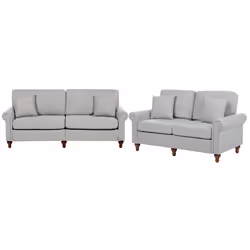 Living Room Set GINNERUP Fabric Light Grey 5 Seater