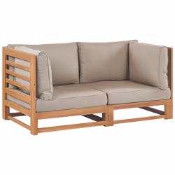 Garden Sofa 2 Seater TRANI Modular Certified Acacia Wood Light Brown
