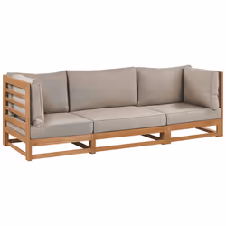 Garden Sofa 3 Seater TRANI Modular Certified Acacia Wood Light Brown
