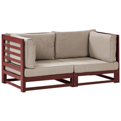 Garden Sofa 2 Seater TRANI Modular Acacia Wood Dark Red