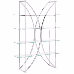 4 Tier Bookcase HOLLOW Metal 175 cm Silver