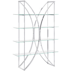 4 Tier Bookcase HOLLOW Metal 175 cm Silver