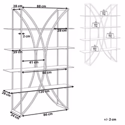 4 Tier Bookcase HOLLOW Metal 175 cm Silver