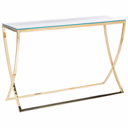 Console Table RINGGOLD Tempered Glass Gold
