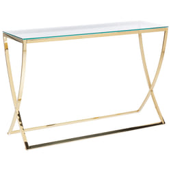 Console Table RINGGOLD Tempered Glass Gold