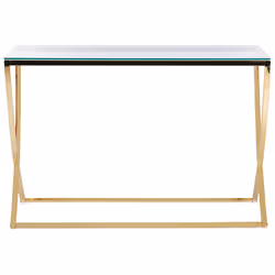 Console Table RINGGOLD Tempered Glass Gold