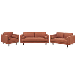 Living Room Set NURMO Fabric Golden Brown 6 Seater