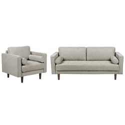 Living Room Set NURMO Fabric Taupe 4 Seater