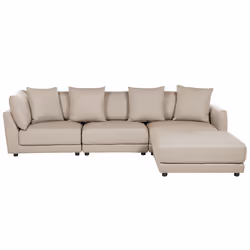 Sofa SIGTUNA Fabric Beige with Ottoman 3 Seater