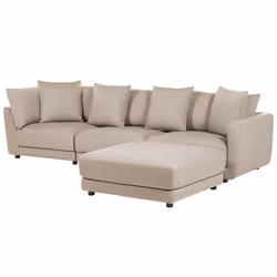 Sofa SIGTUNA Fabric Beige with Ottoman 3 Seater