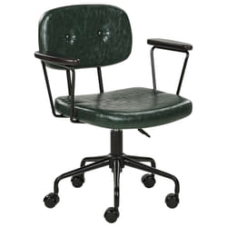 Desk Chair Swivel ALGERITA Faux Leather Dark Green