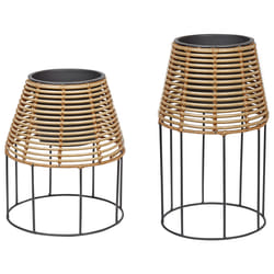 Set of 2 Elevated Plant Pots BORAGO PE Rattan 20/21 cm Natural