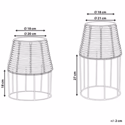 Set of 2 Elevated Plant Pots BORAGO PE Rattan 20/21 cm Natural