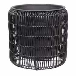 Set of 2 Plant Pots BRODIEA PE Rattan 26/45 cm Black - Additional view 4