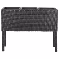 Elevated Plant Pot CARAGANA PE Rattan 77 cm Black