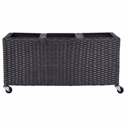 Plant Pot BELLIS PE Rattan 82 cm Black