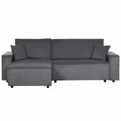 Corner Sofa Bed ABACKA Corduroy Graphite Grey 3 Seater Right Hand