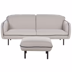 Sofa TONSBERG Fabric Light Grey with Ottoman 3 Seater